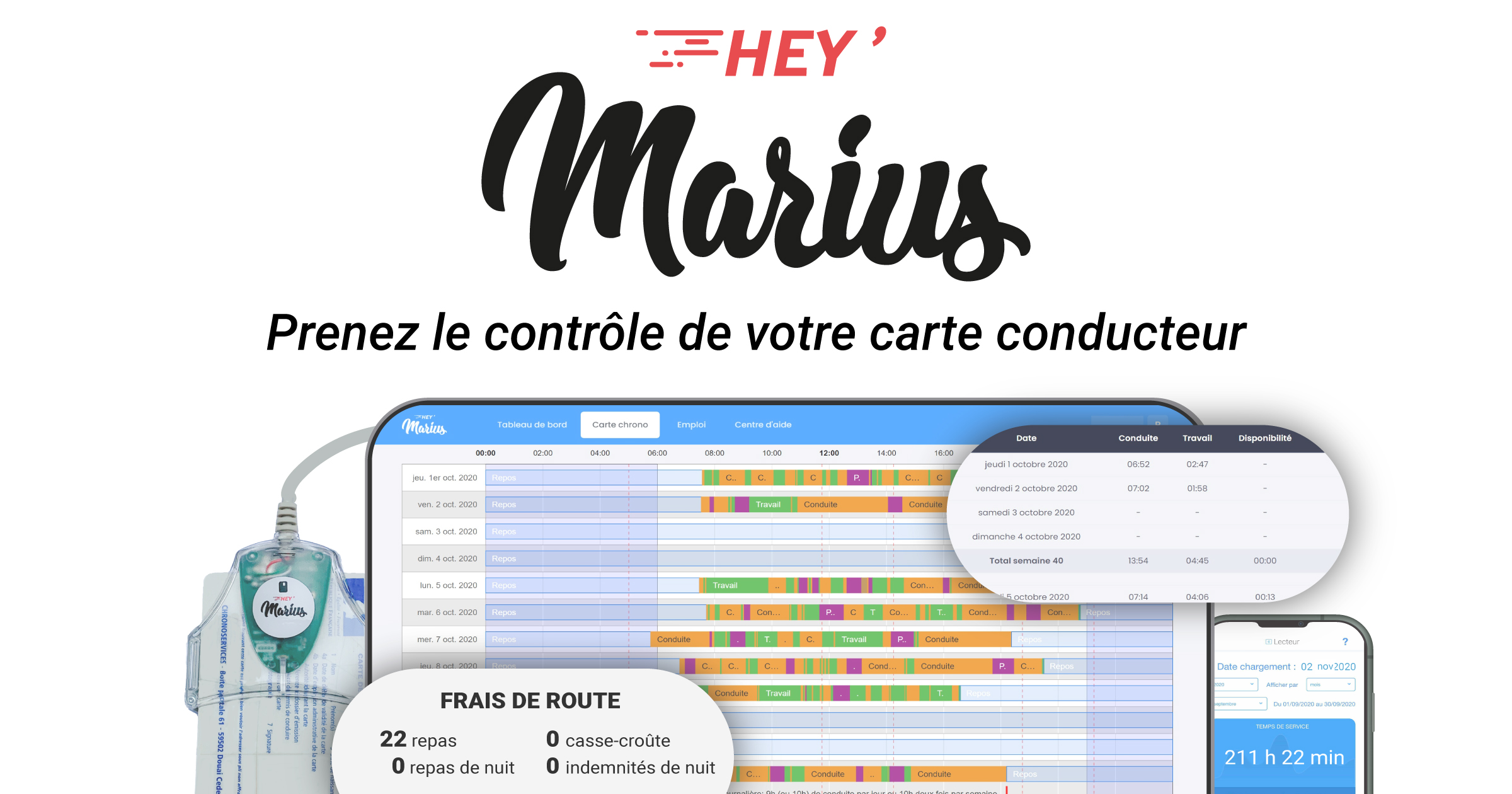 Hey Marius - Lecteur de carte conducteur - Démonstration 